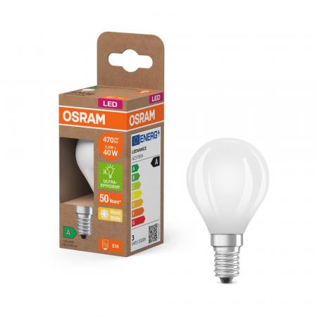 OSRAM E14 LED Lampe Classic matt 2,2W wie 40W warmweißes Licht 2700K - Energy efficiency class A